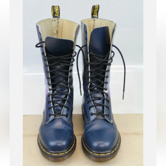 VTG DR MARTENS BULLDOG BRITISH FLAG BOOTS US 7  MADE IN ENGLAND 14 EYE 1914 TALL - Picture 6 of 14